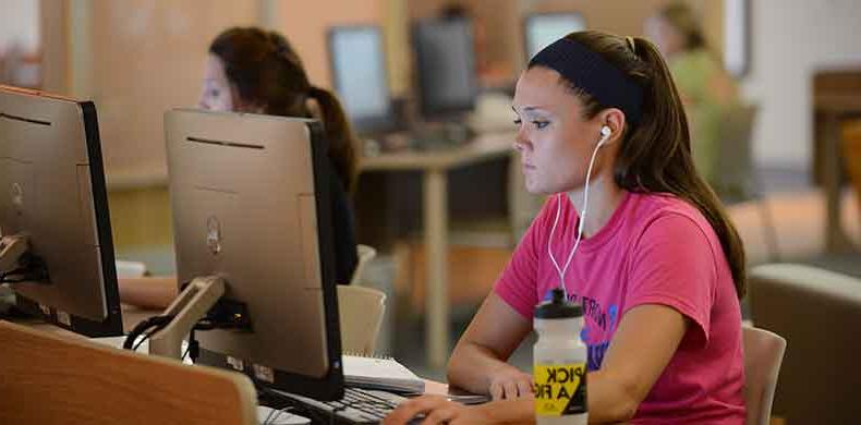 Student in Library